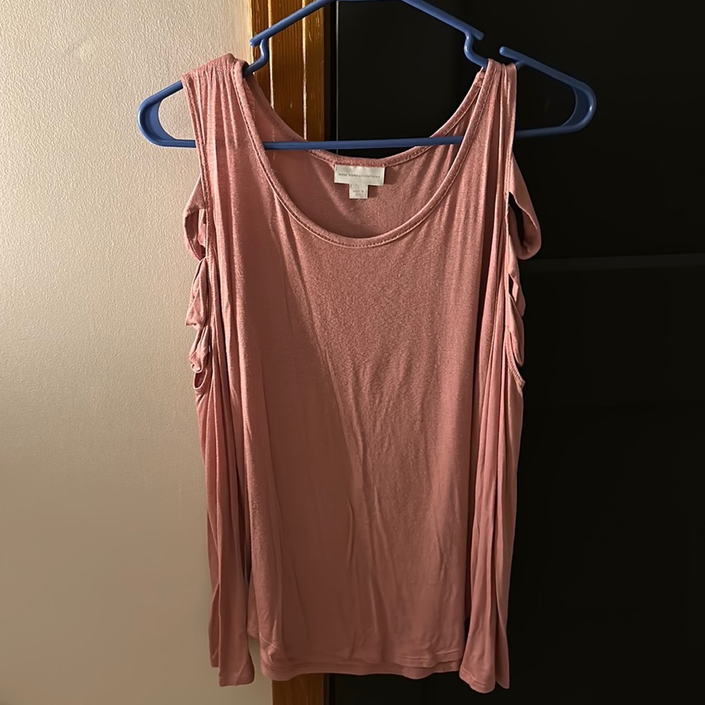 New York & Company cold shoulder latter sleeve top size S